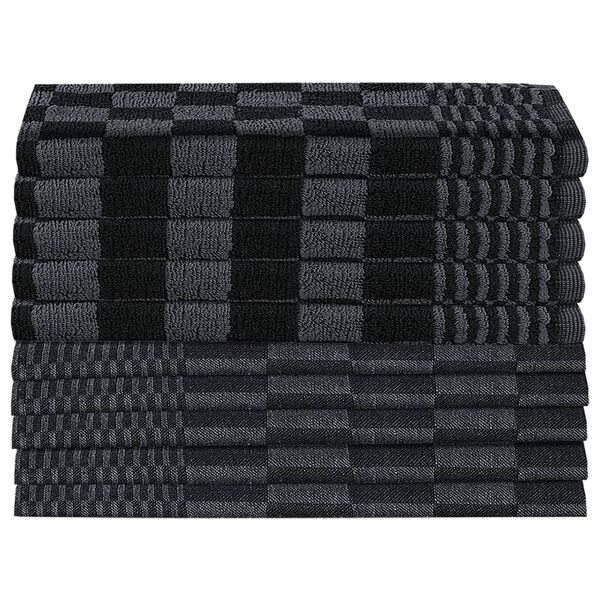vidaXL Towel Set Set of 20 Black and Grey 100% Cotton Varied Towel Set