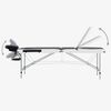 vidaXL 3-Zone Foldable Massage Table Aluminum Black and White