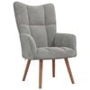vidaXL Relaxing Chair with a Stool Light Gray Velvet
