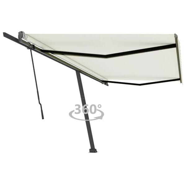 vidaXL Retractable Awning Cream and Anthracite