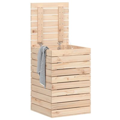 vidaXL Laundry Basket 17.3"x17.3"x26" Solid Wood Pine