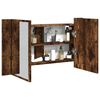 vidaXL LED Mirror Cabinet Smoked Oak Engineered Wood, Acrylic Medium