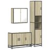 vidaXL Bathroom Furniture Set Sonoma Oak Engineered Wood, Metal, Glass