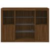 vidaXL Sideboard Set of 3 Brown Oak Engineered Wood, Glass Large