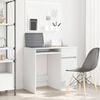 vidaXL Desk White Engineered Wood Medium Desk Rectangular Modern