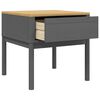 vidaXL Lamp Table Grey Solid pine wood Compact Lamp Table Square