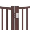 vidaXL Dog Gate Set of 12 Brown Poplar wood 12 panels Foldable