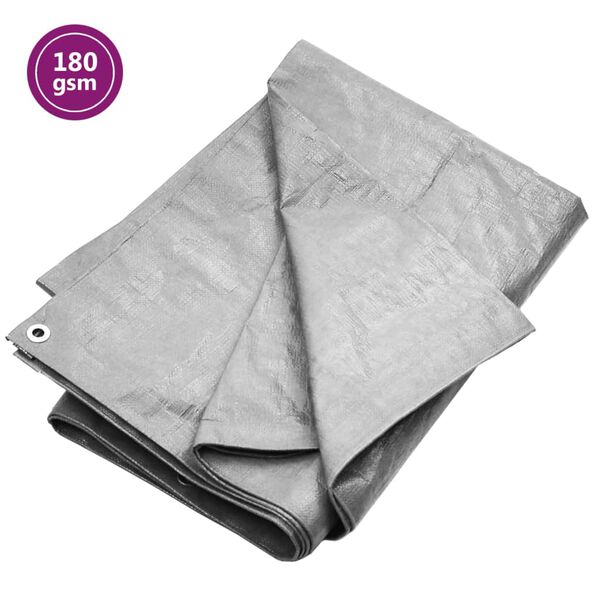 vidaXL Tarpaulin 0.6 oz/ft&sup2; 19.7'x19.7' Gray HDPE