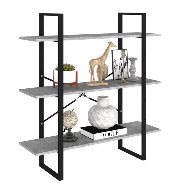 vidaXL Book Cabinet Concrete Grey Engineered Wood Medium Book Cabinet