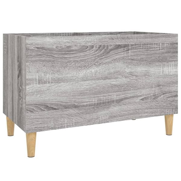 vidaXL Record Cabinet Grey sonoma Engineered wood, solid eucalyptus wood