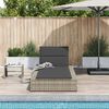 vidaXL Sunbed with Floating Cushion Light Grey Poly Rattan