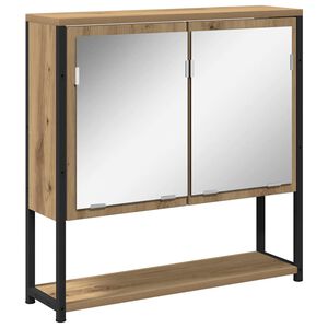 vidaXL Bathroom Mirror Cabinet with Shelf artisan oak 60 x 16 x 60 cm