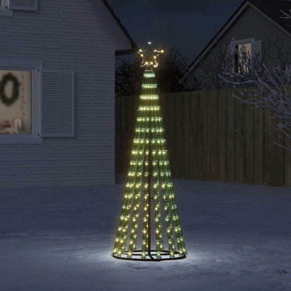 vidaXL LED Christmas Tree Warm white, dark green PVC, Copper, Iron