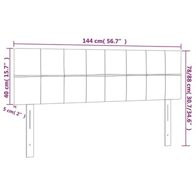 vidaXL Headboards 2 pcs Light Gray 28.3"x2"x30.7"/34.6" Fabric