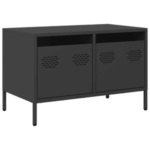 vidaXL TV Cabinet Black Cold-rolled steel Medium TV Cabinet