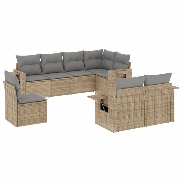 vidaXL Garden Sofa Set Beige