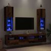 vidaXL TV Cabinet Set of 2 Old wood Engineered wood, glass Medium
