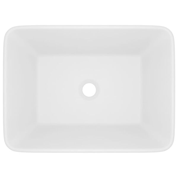 vidaXL Luxury Wash Basin Matt White 16.1x11.8x4.7" Ceramic
