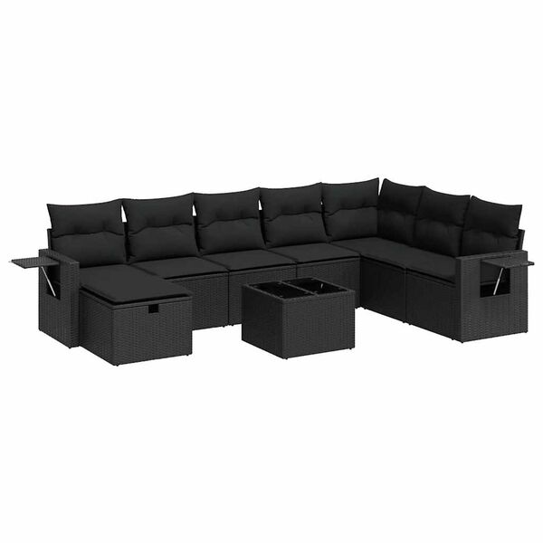 vidaXL Garden Sofa Set Black