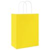 vidaXL Paper Bags 50 pcs with Handles Yellow 21x11x28 cm