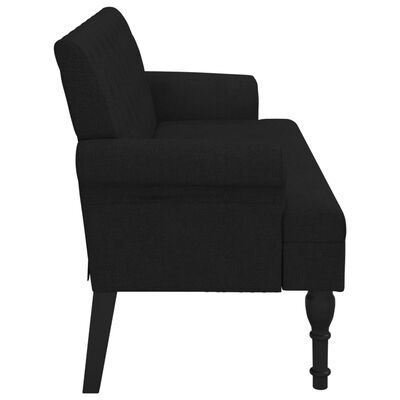 vidaXL Bench with Backrest Black 47.2"x24.4"x29.7" Fabric
