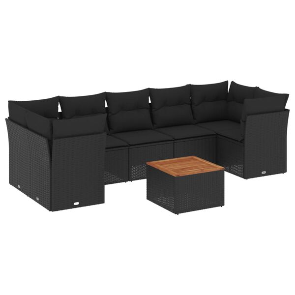 vidaXL Garden Sofa Set Black