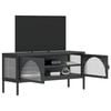 vidaXL TV Cabinet Black Powder-coated Steel Medium Rectangular