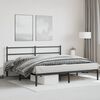 vidaXL Bed Frame Black Powder-Coated Steel Full Modern Bed Frame