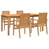 vidaXL 5 Piece Patio Dining Set Solid Wood Teak