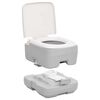 vidaXL Portable Camping Toilet Grey and White 10+2.6 gal HDPE