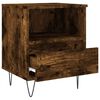 vidaXL Bedside Cabinet Smoked Oak Engineered Wood, Metal Small