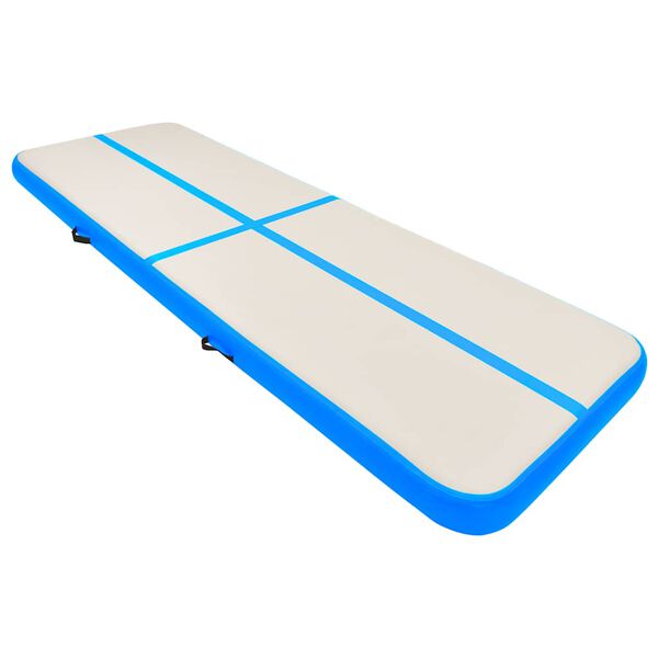 vidaXL Inflatable Gymnastics Mat with Pump 196.9x39.4x5.9" PVC Blue