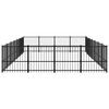 vidaXL Dog Kennel Black Powder-coated steel 283.3 sq ft Dog Kennel