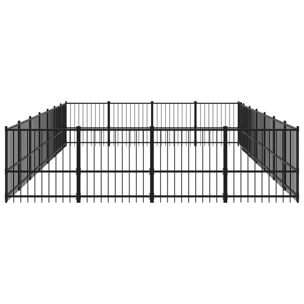vidaXL Dog Kennel Black Powder-coated steel 283.3 sq ft Dog Kennel