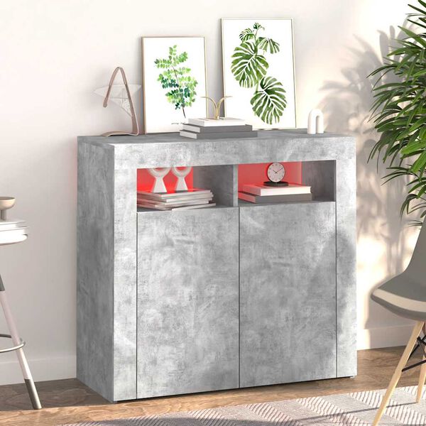 vidaXL Sideboard Concrete grey Engineered wood Medium Sideboard