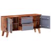 vidaXL Sideboard Gray and natural Solid wood Medium Sideboard