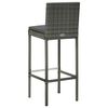vidaXL Garden Bar Set Grey PE Rattan, Powder-Coated Steel, Tempered Glass