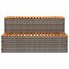 vidaXL Hot Tub Step Grey PE Rattan Medium Adjustable Feet Hot Tub Step