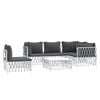vidaXL Garden Lounge Set White with Dark Gray Cushions