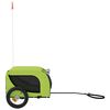 vidaXL Pet Bike Trailer Green and Black Oxford Fabric, Iron, PVC