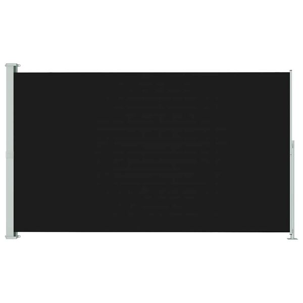 vidaXL Side Awning Black and Grey Polyester 78.7x118.1 in Retractable