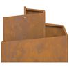 vidaXL Garden Planter Brown 23.62 x 23.62 x 19.69 in Weathering Steel