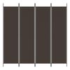 vidaXL 4-Panel Room Divider Brown 78.7"x78.7" Fabric