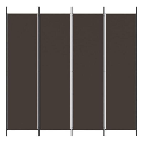 vidaXL 4-Panel Room Divider Brown 78.7"x78.7" Fabric