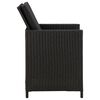 vidaXL Garden Chair And Stool Set of 4 Black PE Rattan, Steel