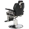 vidaXL Barber Chair Black Faux Leather, Metal Medium