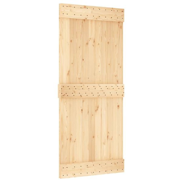 vidaXL Sliding Door with Hardware Set 35.4x82.7" Solid Wood Pine