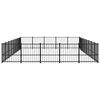 vidaXL Dog Kennel Black Powder-coated steel Large Durable Dog Kennel