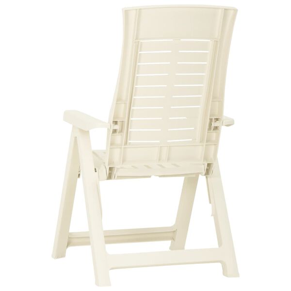 vidaXL Patio Reclining Chairs 2 pcs Plastic White