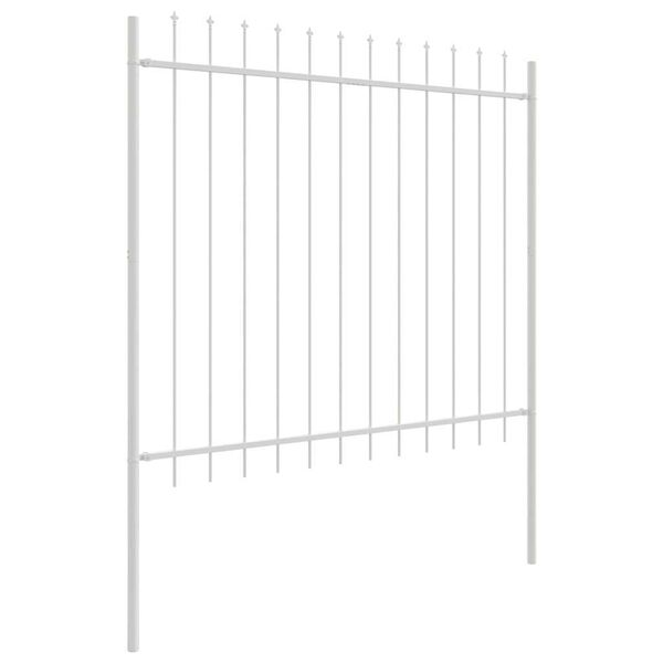 vidaXL Garden Fence White 3.4 x 1.5 m Powder-coated steel